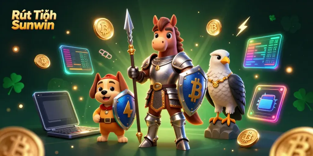 Experience Rút Tiền Sunwin with vivid scenes of knights, coins, and thrilling gameplay