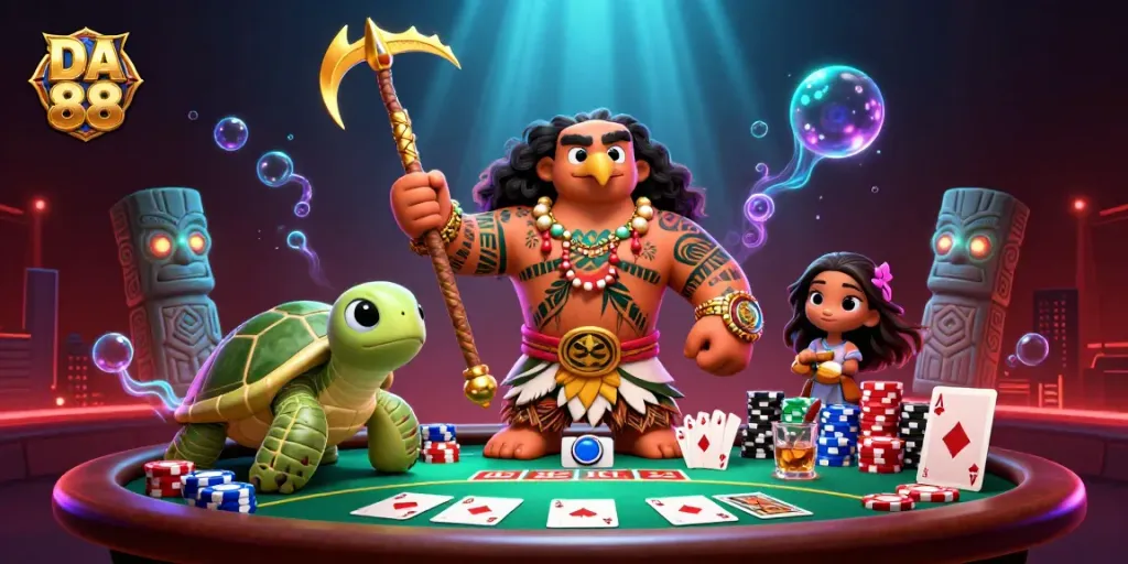 Experience thrilling gameplay at DA 88 as our demigod hawk leads the poker table!